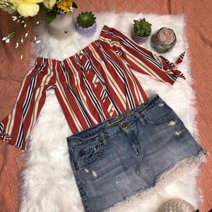 Abercrombie and Fitch Denim Skirt with Lace